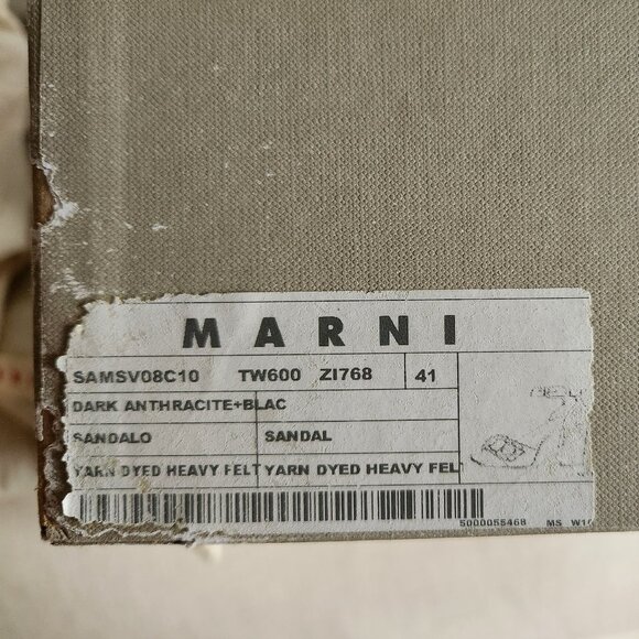 Sz10 Marni Dark Gray Felt Jeweled Ankle Strap Sandals - EUC (worn once) - Picture 15 of 16